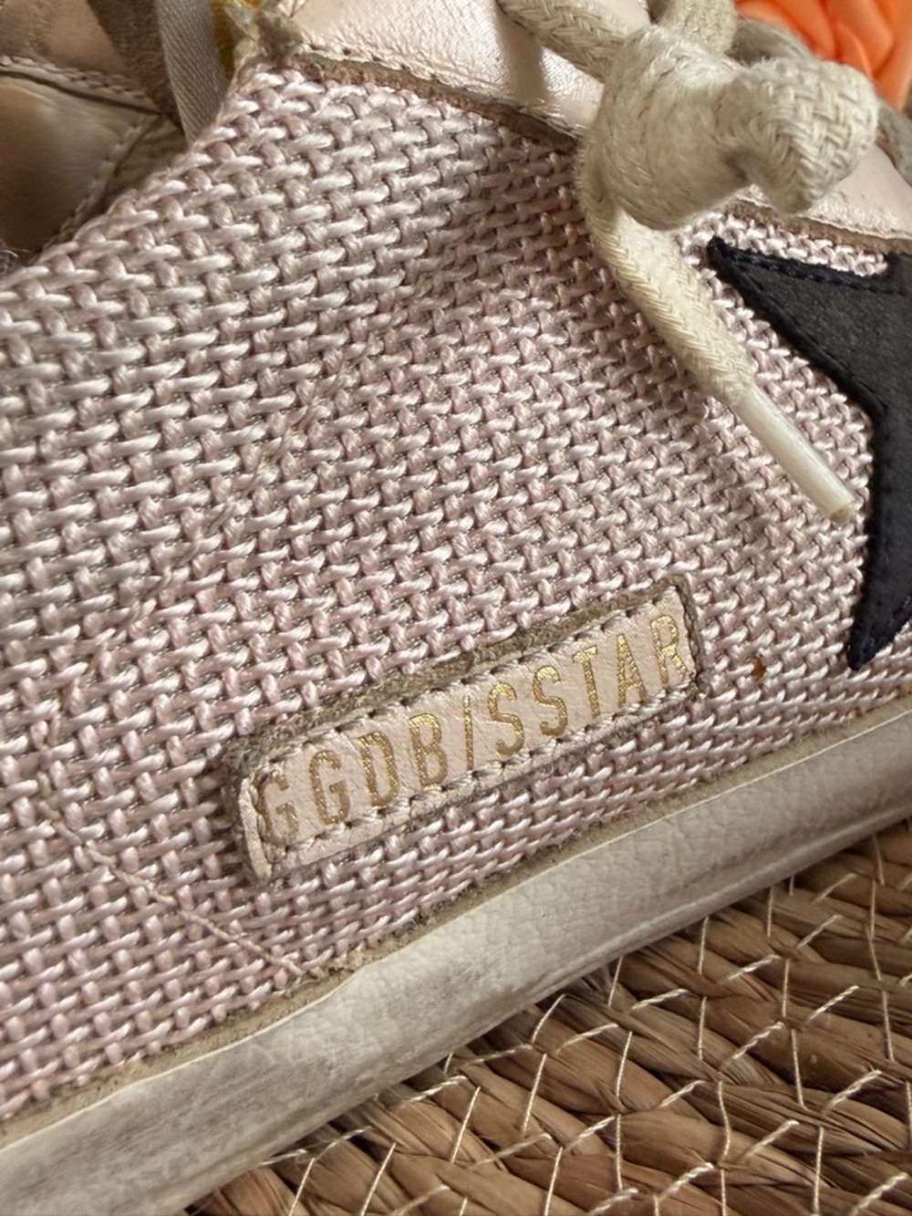 Golden Goose Beige Canvas Sneaker with Black Star - Picture 7 of 9